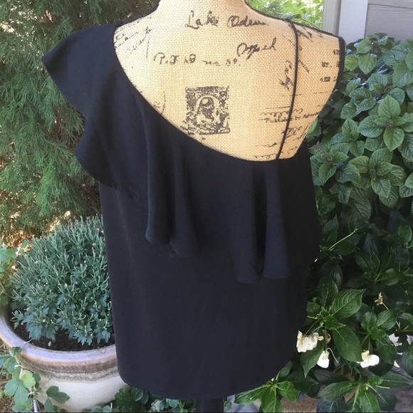 Naked Zebra black One-Shoulder Ruffle Blouse by CS Gems, medium - Picture 3 of 8